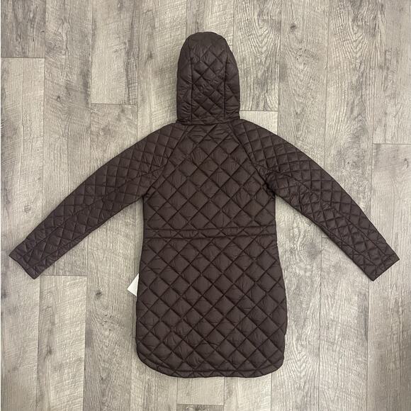 Athleta Whisper Featherless Parka Brown Quilted Hooded Puffer - Picture 9 of 10